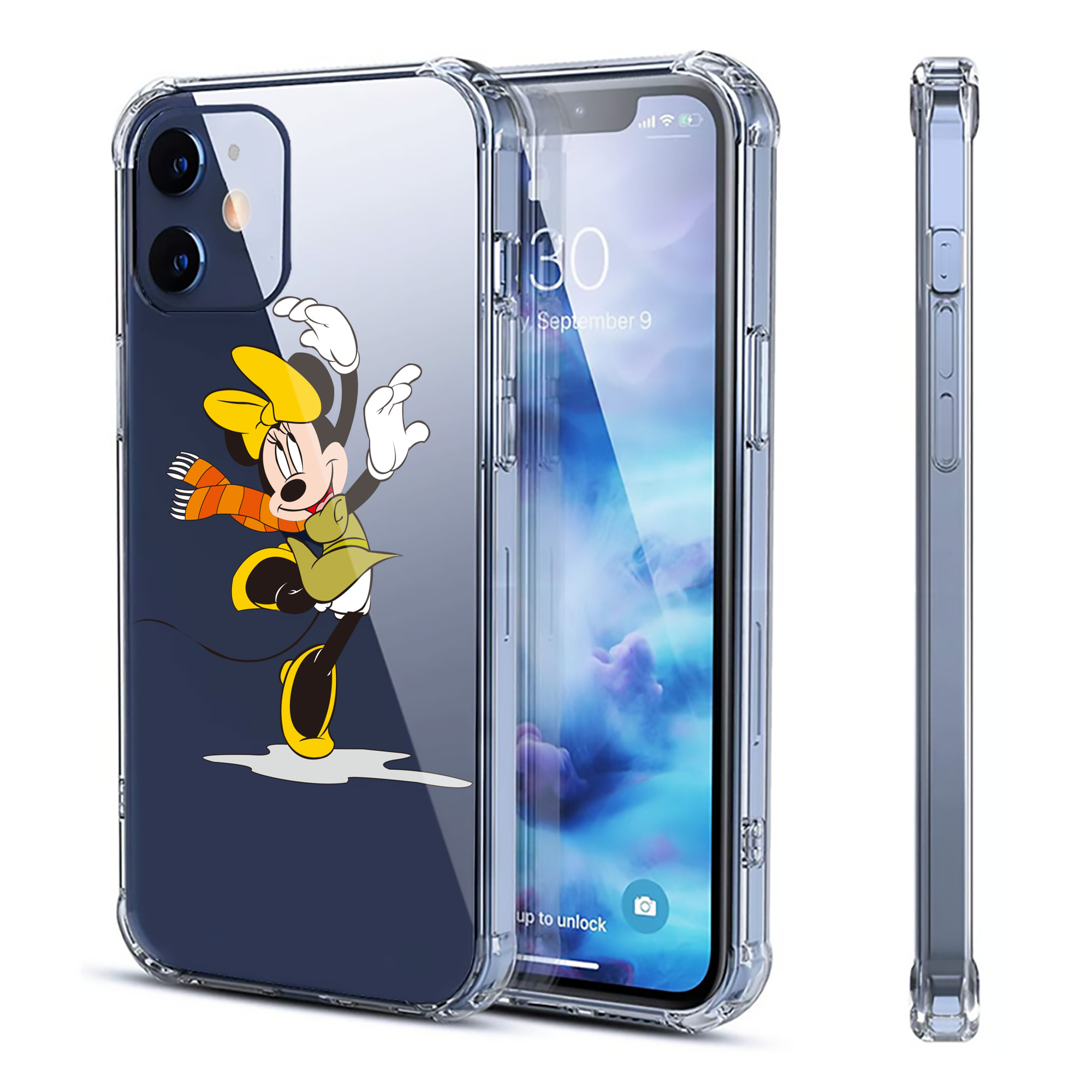 （画像用） ミッキーマウス Mickey Mouse 【iPhone 12シリーズ対応】透明スマホケース（クリアソフトケース）